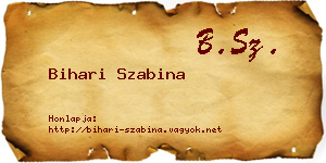 Bihari Szabina névjegykártya