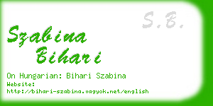 szabina bihari business card